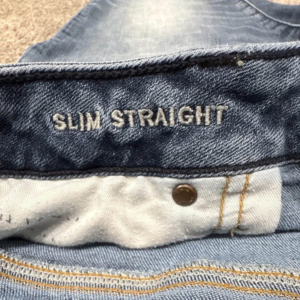 American Eagle Outfitters Slim Straight Airflex+ Blue Denim Jeans Medium Wash